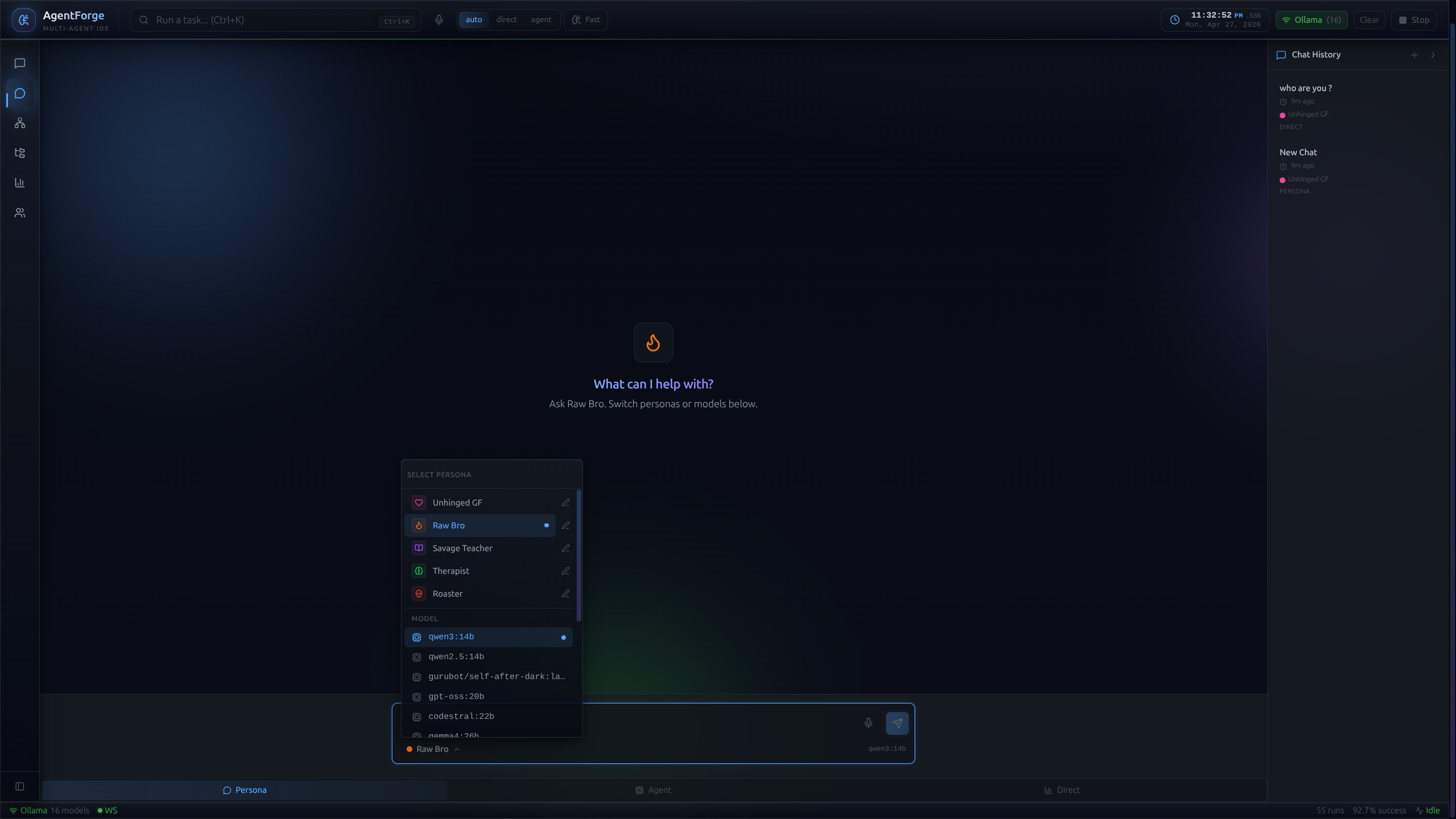 Agent persona config