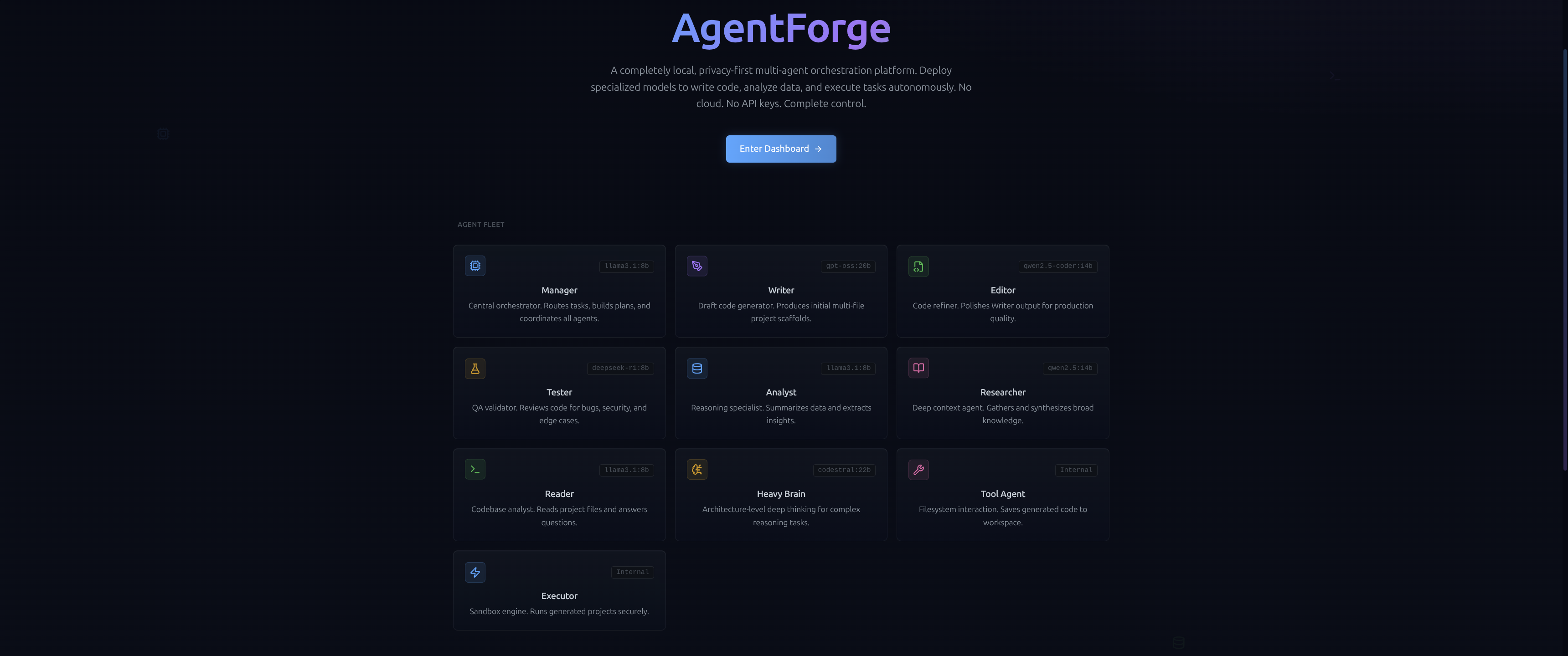 AgentForge landing