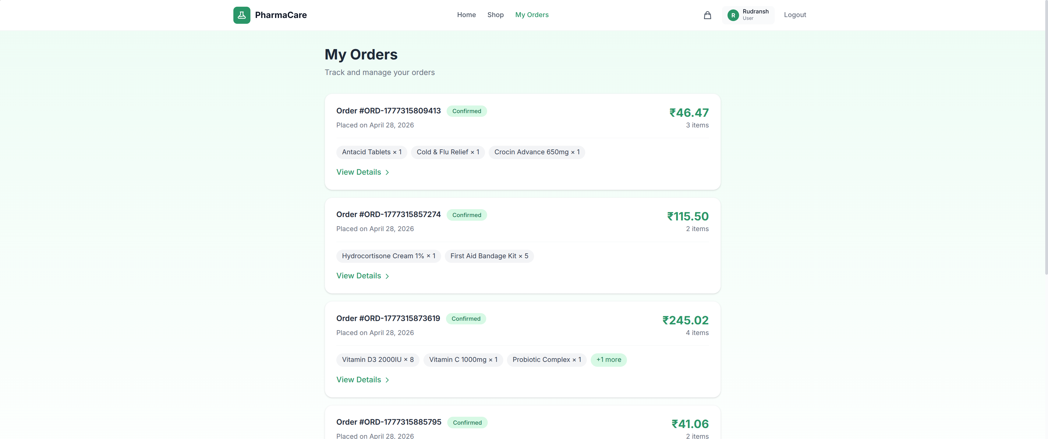 My orders