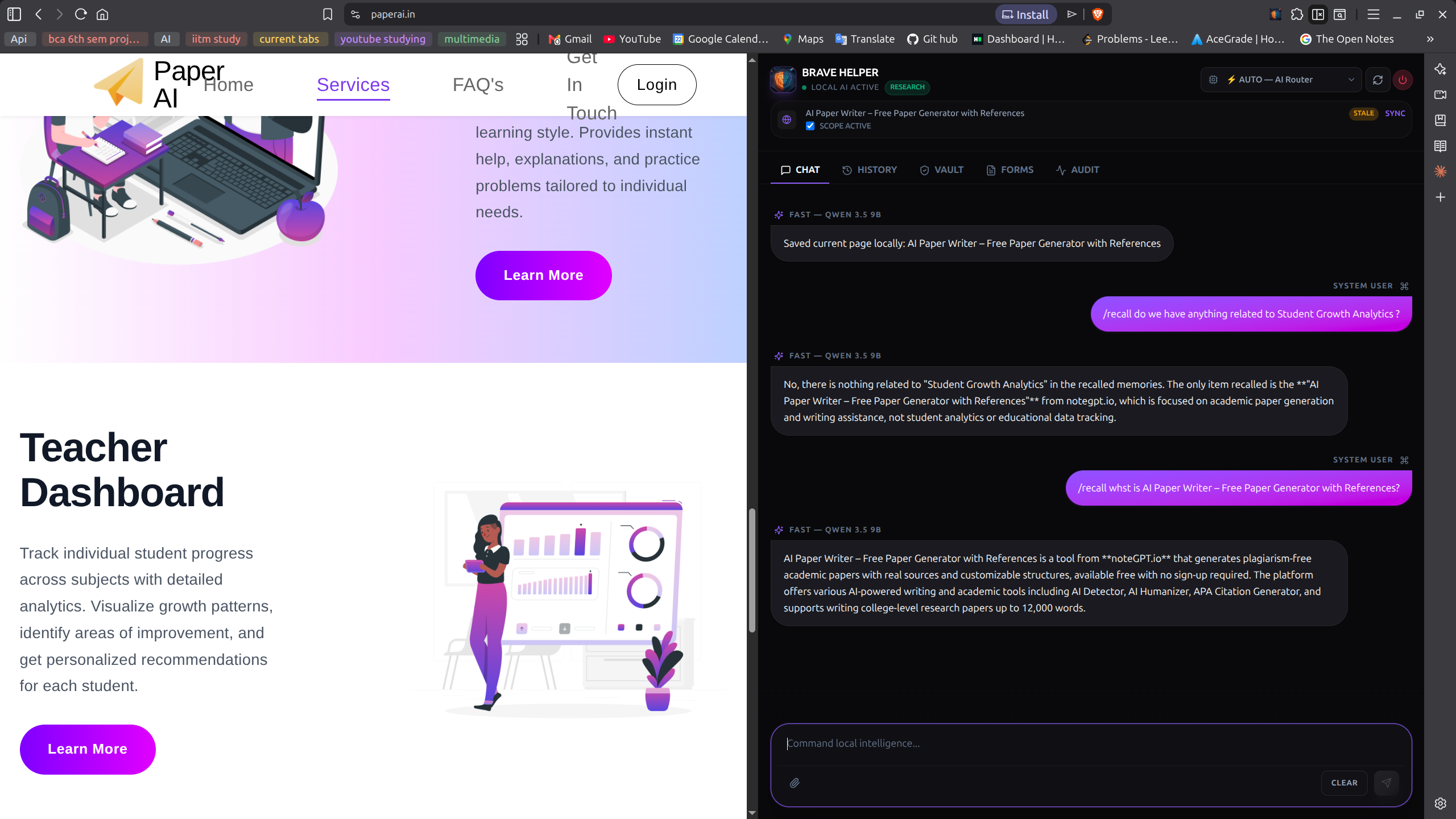 RAG over saved pages